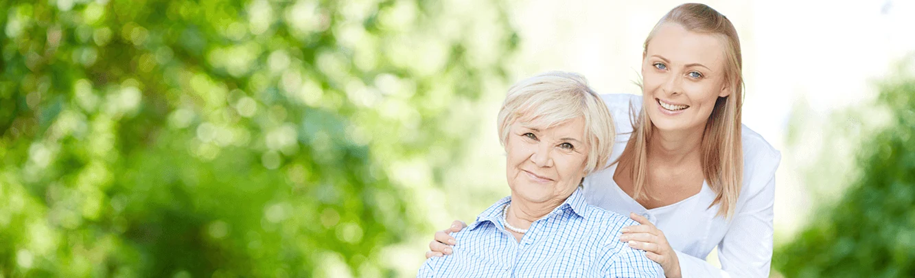 A caregiver sharing a moment with an older adult